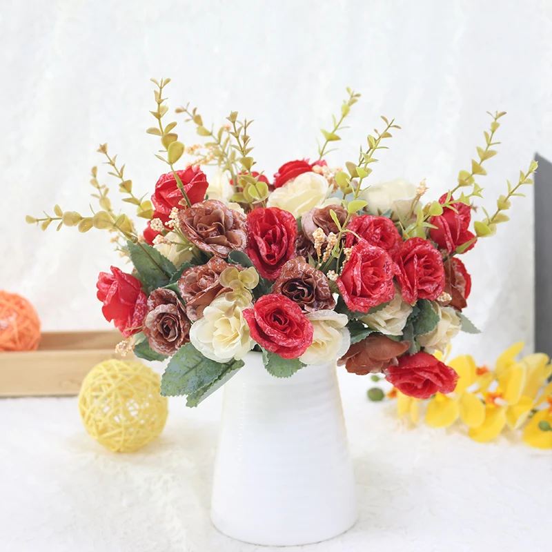 Silk Rose Bouquet Artificial rose Flowers beautiful Fake Flowers Wedding Home Party Decoration DIY Potted plant 
Silk Rose Bouquet Artificial rose Flowers beautiful Fake Flowers Wedding Home Party Decoration DIY Potted plant