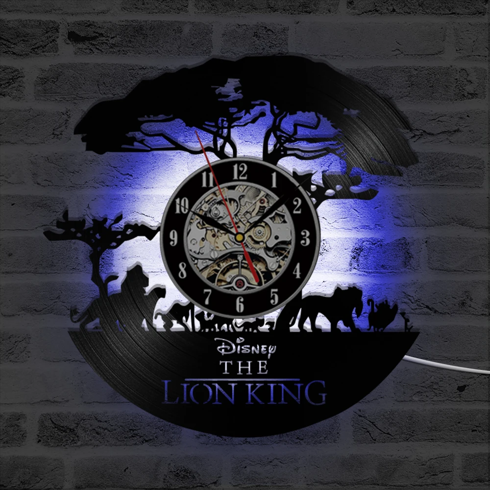 The Cartoon Lion King 3D Record Clock Creative Hollow Hanging Vinyl LED Record Wall Clock Antique Style Kids Room Decor
The Cartoon Lion King 3D Record Clock Creative Hollow Hanging Vinyl LED Record Wall Clock Antique Style Kids Room Decor
