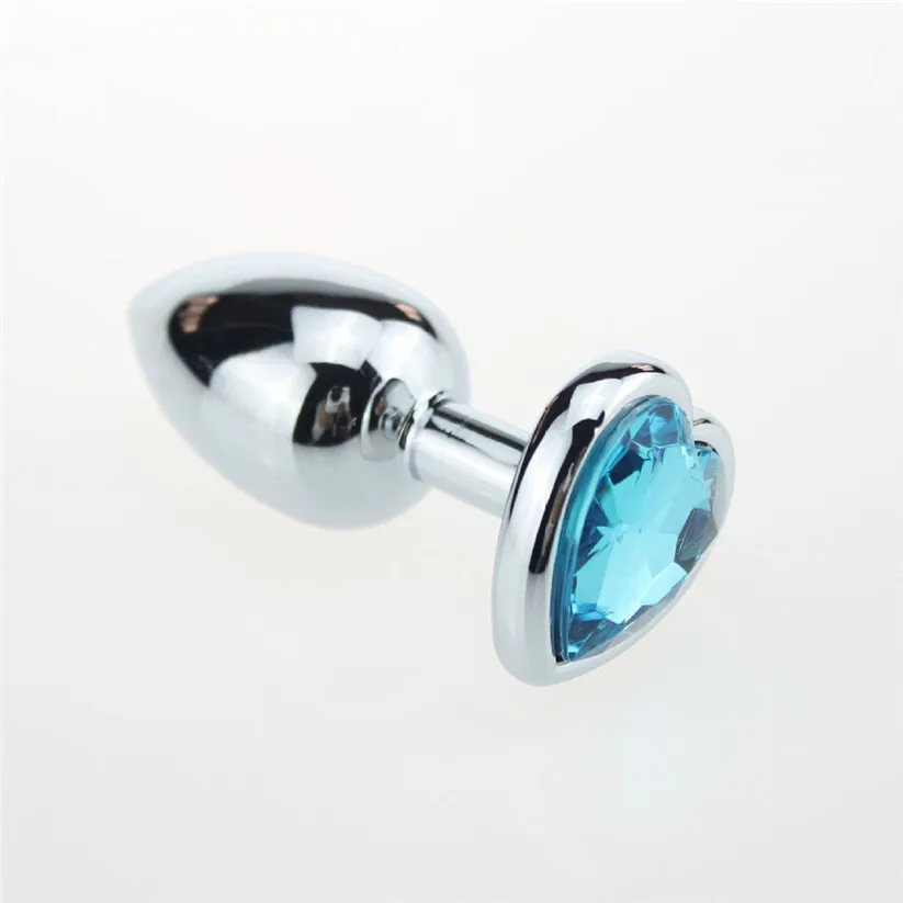 Stainless Steel Metal Heart Anal Plug For Men And Women,Size 2.8X7CM