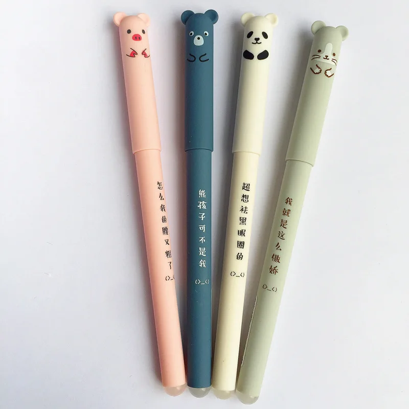 Cartoon Animals Erasable Pen 0.35mm Cute Panda Cat Magic Pens Kawaii Gel Pens For School Writing Novelty Stationery Girls Gifts
Cartoon Animals Erasable Pen 0.35mm Cute Panda Cat Magic Pens Kawaii Gel Pens For School Writing Novelty Stationery Girls Gifts