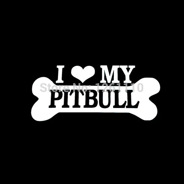 Image 50 pcs lot I Love My Pitbull Dog Vinyl Sticker Decal Rescue Adopt Car Stickers Truck Decals For Window Bumper 8 Colors