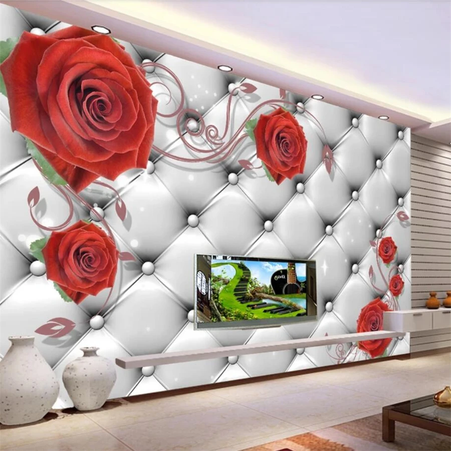 beibehang Custom wallpaper soft bag red rose stereo photo mural 3D background wall painting Living room bedroom wallpaper mural
beibehang Custom wallpaper soft bag red rose stereo photo mural 3D background wall painting Living room bedroom wallpaper mural