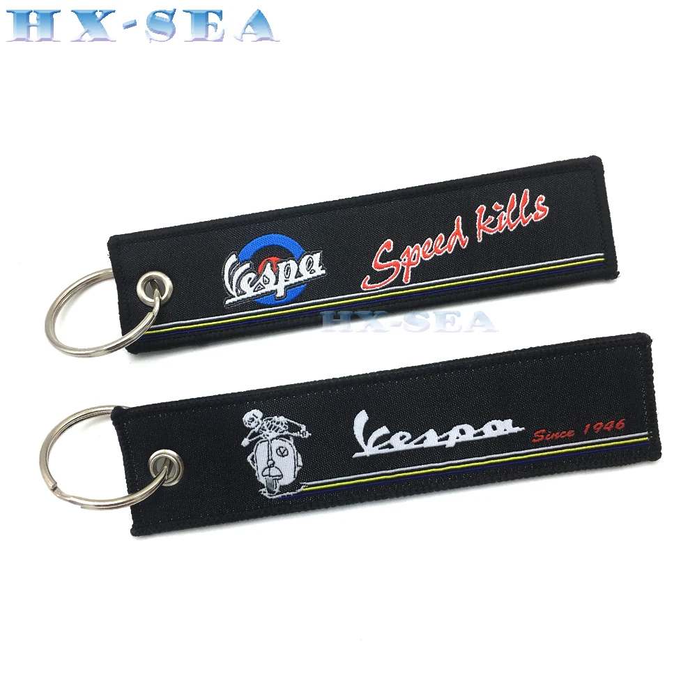 For Vespa Speed Kills NEW Motorcycle Key Chain Woven Key Ring Tag Label Chain Black Fashion Keychain
For Vespa Speed Kills NEW Motorcycle Key Chain Woven Key Ring Tag Label Chain Black Fashion Keychain