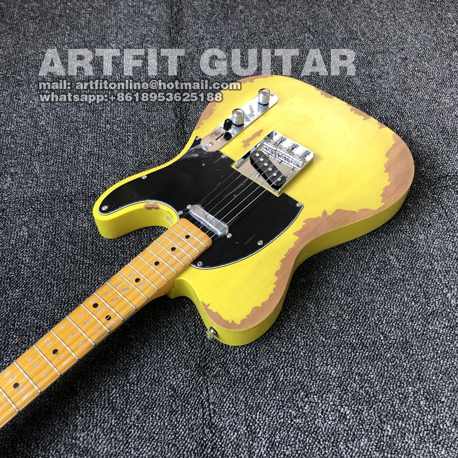 relic vintage cream solid body custom telecaster guitar (6)