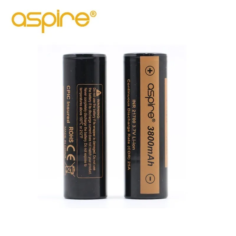 Original Aspire INR 21700 Battery 3800mAh 3.7V Li-ion Batteries For Electronic Cigarette Mod/Kit 21700 Rechargeable Battery
Original Aspire INR 21700 Battery 3800mAh 3.7V Li-ion Batteries For Electronic Cigarette Mod/Kit 21700 Rechargeable Battery