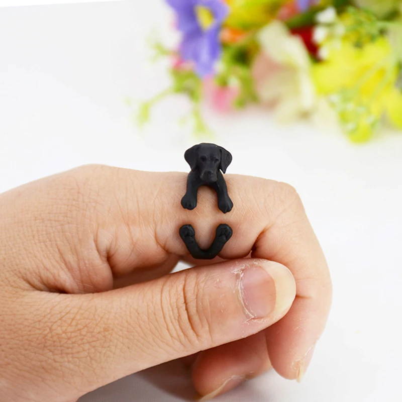 Vintage Retro 3D Labrador Retriever Puppy Animal Wrap Ring 5 Vintage Retro 3D Labrador Retriever Puppy Animal Wrap Ring 5