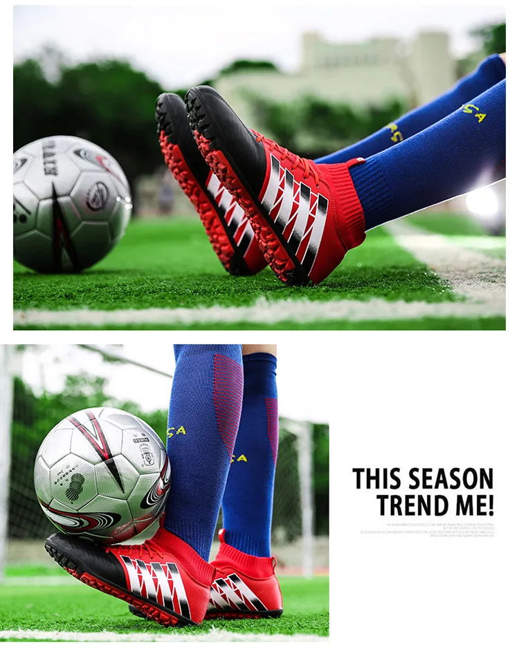 2017 High Ankle Kids Football Boots Superfly Original Cheap Indoor Soccer Shoes Cleats Boys Girls Sneakers High Quality 1