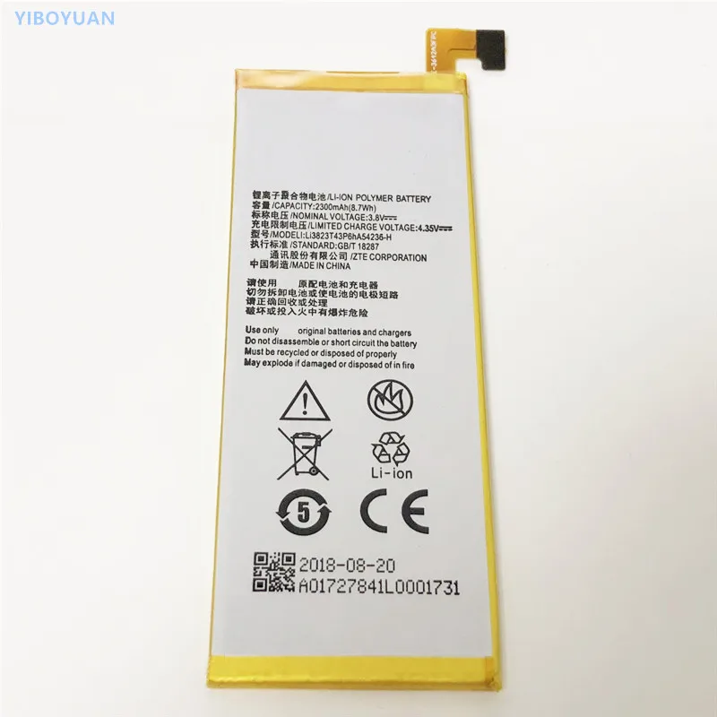 3.8V 2300mAh Li3823T43P6hA54236-H For ZTE Star 1 / Star II 2 / Geek II 2 / S2002 / S2003 / S2005 / G720C / G720T Battery
3.8V 2300mAh Li3823T43P6hA54236-H For ZTE Star 1 / Star II 2 / Geek II 2 / S2002 / S2003 / S2005 / G720C / G720T Battery
