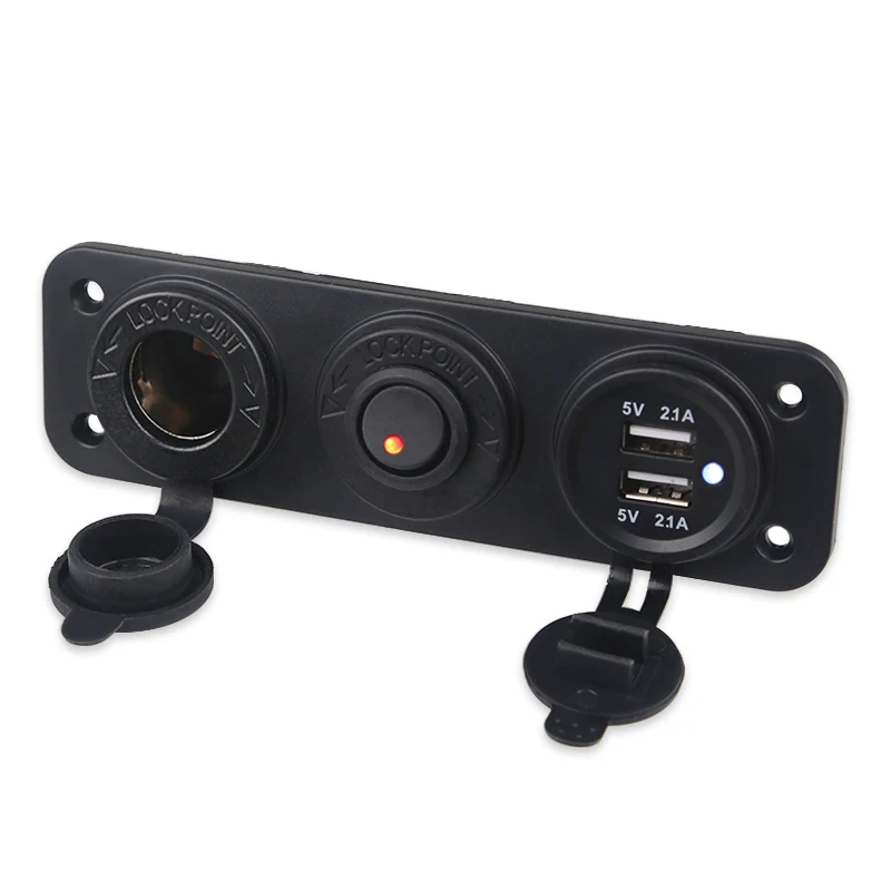 Dual USB Socket Charger 4.2A 12V Cigarette Lighter Power Outlet ON-Off Rocker Toggle Switch Panel for Car Marine Boat Truck
Dual USB Socket Charger 4.2A 12V Cigarette Lighter Power Outlet ON-Off Rocker Toggle Switch Panel for Car Marine Boat Truck