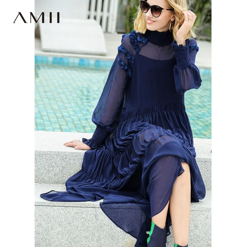 Amii Women Minimalist 2018 Autumn Maxi Dress Chiffon Chic Flare Flower Perspective Female Dresses Romantic
Amii Women Minimalist 2018 Autumn Maxi Dress Chiffon Chic Flare Flower Perspective Female Dresses Romantic