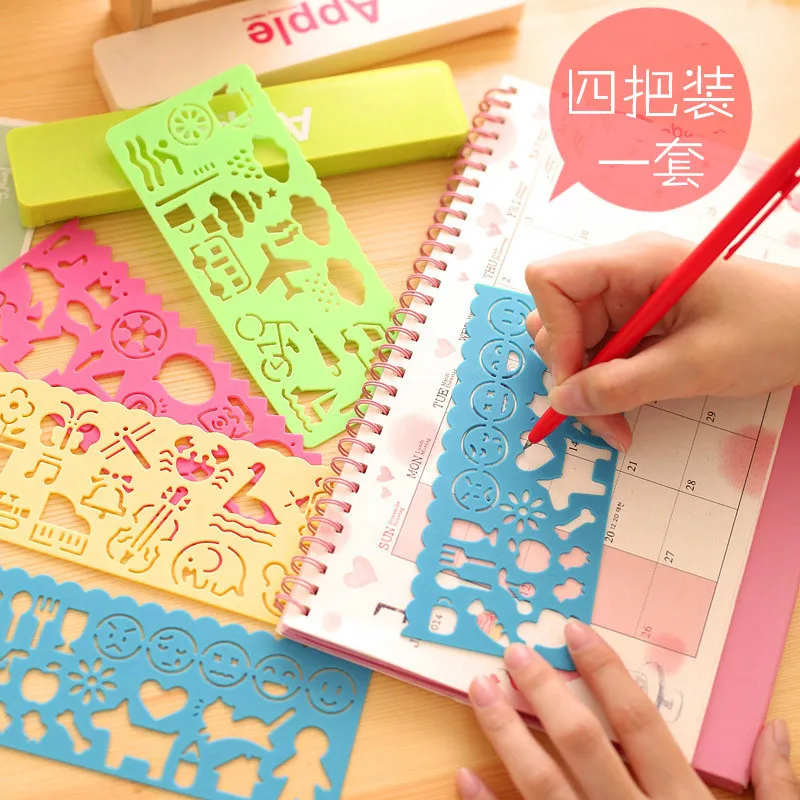 4pcs Primary school students stationery supplies creative cartoon pattern template ruler painting ruler set
4pcs Primary school students stationery supplies creative cartoon pattern template ruler painting ruler set