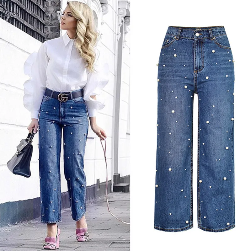 2018 women brand clothing high waist beading pure cotton washed denim pants Female fashion casual loose wide leg jeans TOP266#
2018 women brand clothing high waist beading pure cotton washed denim pants Female fashion casual loose wide leg jeans TOP266#