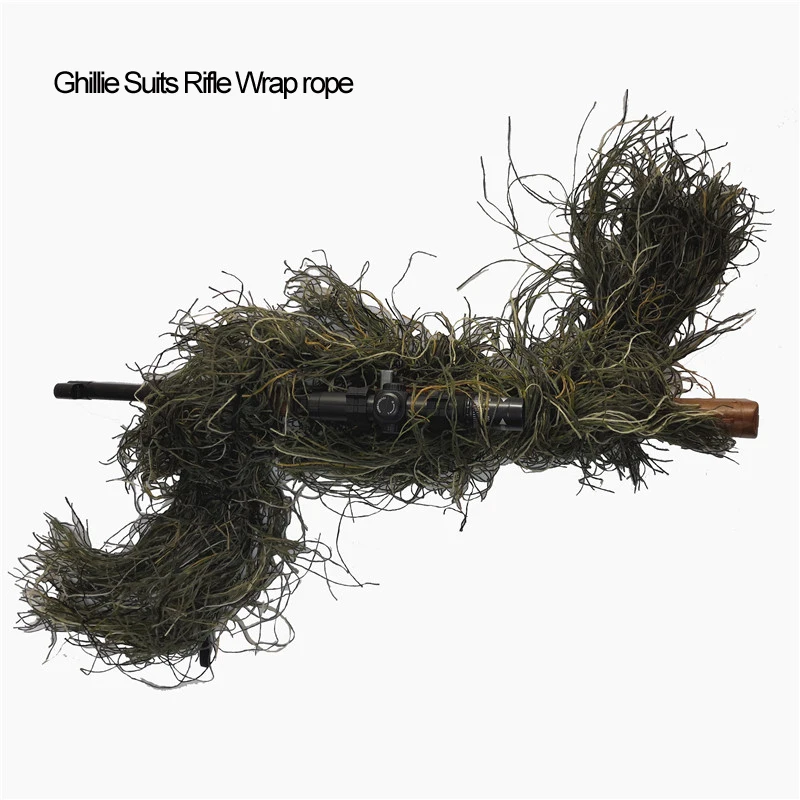 Hunting Rifle Wrap rope grass type Ghillie Suits Gun stuff Cover For camouflage Yowie Sniper Paintball hunting clothing thicker
Hunting Rifle Wrap rope grass type Ghillie Suits Gun stuff Cover For camouflage Yowie Sniper Paintball hunting clothing thicker
