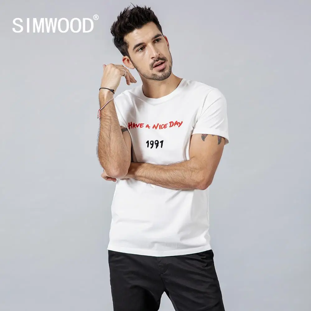 SIMWOOD 2019 Summer T-Shirt Men Letter Print 100% Cotton Casual T shirt Short Sleeve Plus Size High Quality Brand Clothes 190134
SIMWOOD 2019 Summer T-Shirt Men Letter Print 100% Cotton Casual T shirt Short Sleeve Plus Size High Quality Brand Clothes 190134