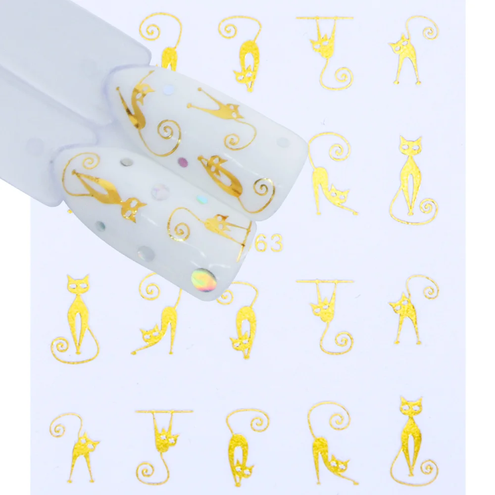 1 sheet TRBLE-Y063 Designs Gold Cat Nail Art Water Transfer Decals Stickers Decorations French Tips Foils Wraps Styling Tools
1 sheet TRBLE-Y063 Designs Gold Cat Nail Art Water Transfer Decals Stickers Decorations French Tips Foils Wraps Styling Tools