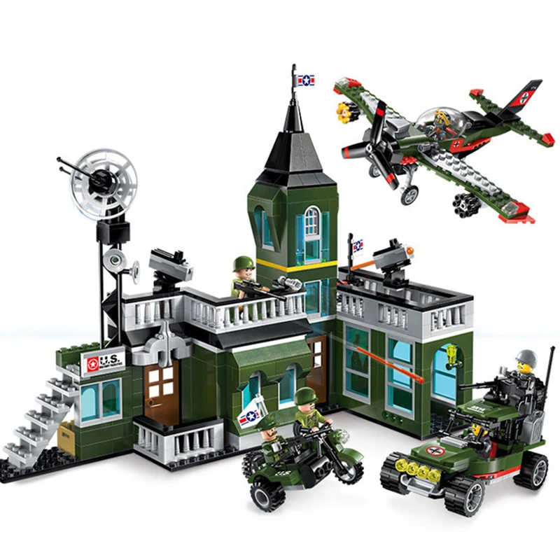 627pc Children's educational building blocks toy Military series Compatible Legoingly city Fighter bombing command Headquarters
627pc Children's educational building blocks toy Military series Compatible Legoingly city Fighter bombing command Headquarters