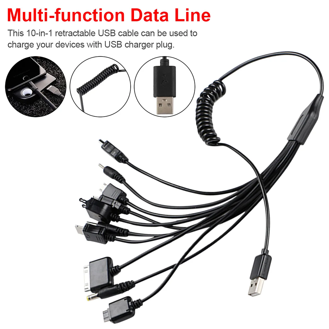 10 in 1 Multifunction USB Data Transfer Cable Universal Multi Pin Cable Charger USB Adapter Cable Data Wire Cord for Laptop PC
10 in 1 Multifunction USB Data Transfer Cable Universal Multi Pin Cable Charger USB Adapter Cable Data Wire Cord for Laptop PC