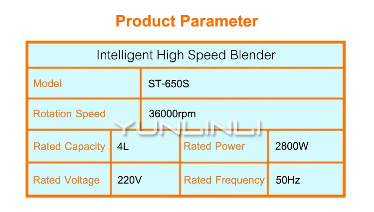 Description Picture 3 of item4L High Speed Blender Intelligent Food Blender Multifunction Food Mixer Commercial Food Processor