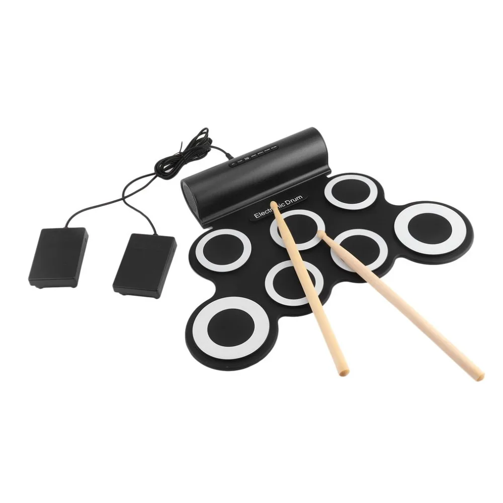 Electronic Roll Drum Pad Built-In Speakers Digital Drum 9 Silicon Pad With Foot Pedals USB Charging Musical Instrument New
Electronic Roll Drum Pad Built-In Speakers Digital Drum 9 Silicon Pad With Foot Pedals USB Charging Musical Instrument New