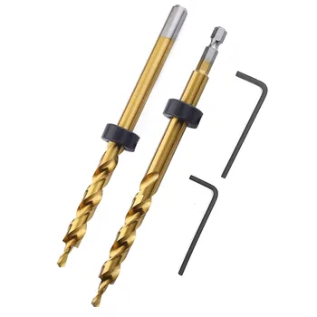 9.5mm 3/8" Titanium Twist Step Drill Bit Depth Stop Collar Round Hex Wrench Set Pocket Hole Jig Kit Guide Carpentry Tool B2
9.5mm 3/8" Titanium Twist Step Drill Bit Depth Stop Collar Round Hex Wrench Set Pocket Hole Jig Kit Guide Carpentry Tool B2
