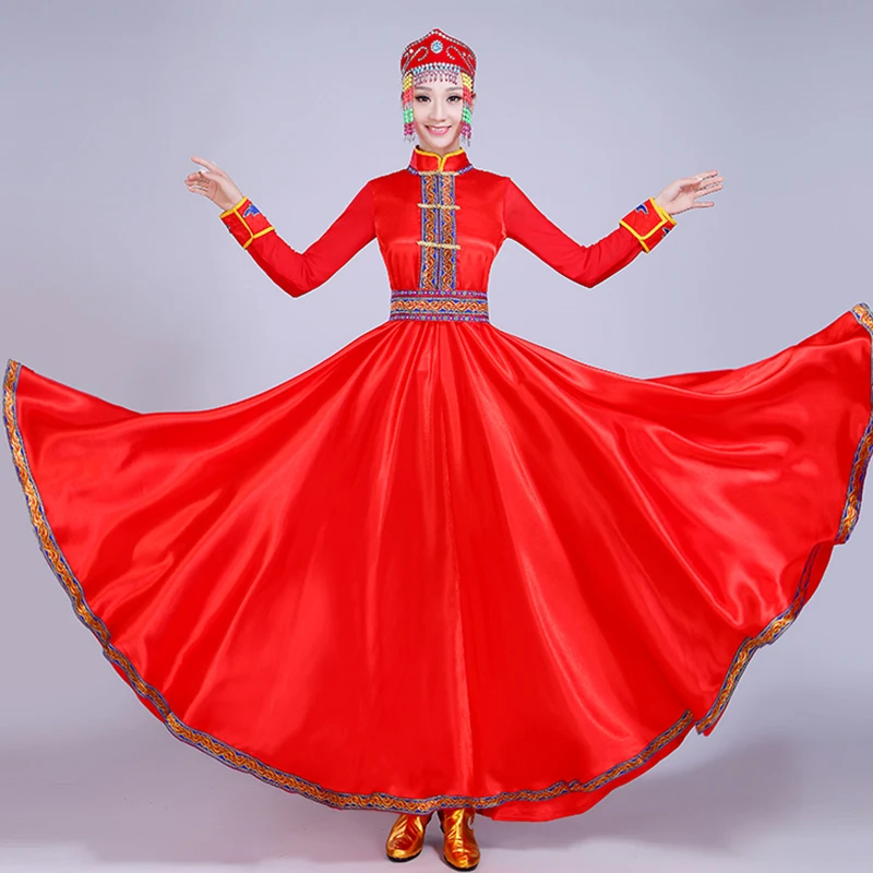 Adult Women Stage Performance Clothing Red Chinese National Clothes Big Size Girl Cosplay Costume Classic Mongolia Dance Dress
Adult Women Stage Performance Clothing Red Chinese National Clothes Big Size Girl Cosplay Costume Classic Mongolia Dance Dress
