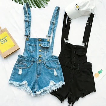 2019 Spring Summer New Loose Denim Overalls Pants Women's Students High Waist Hole Ripped Raw Edge Suspenders Shorts
2019 Spring Summer New Loose Denim Overalls Pants Women's Students High Waist Hole Ripped Raw Edge Suspenders Shorts