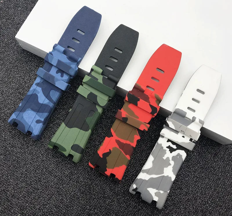 New Men 28mm Camo Silicone Rubber bracelet watch band camoflag watchband for AP strap Bracelet For Audemars And Piguet logo on
New Men 28mm Camo Silicone Rubber bracelet watch band camoflag watchband for AP strap Bracelet For Audemars And Piguet logo on