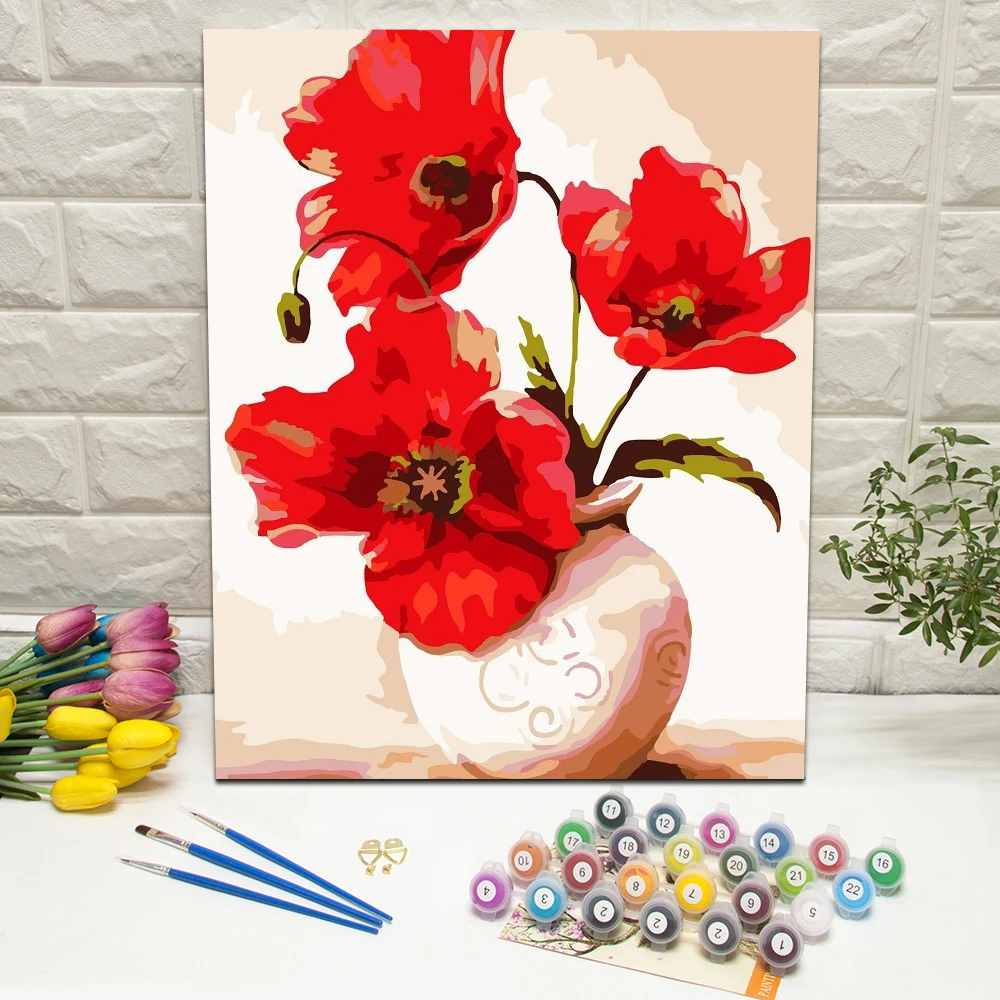 Framed Oil Painting of Red Flower Vase by Number Hand Painted Canvas Wall Art For Living Room Decoration Wall Art 40x50cm
Framed Oil Painting of Red Flower Vase by Number Hand Painted Canvas Wall Art For Living Room Decoration Wall Art 40x50cm