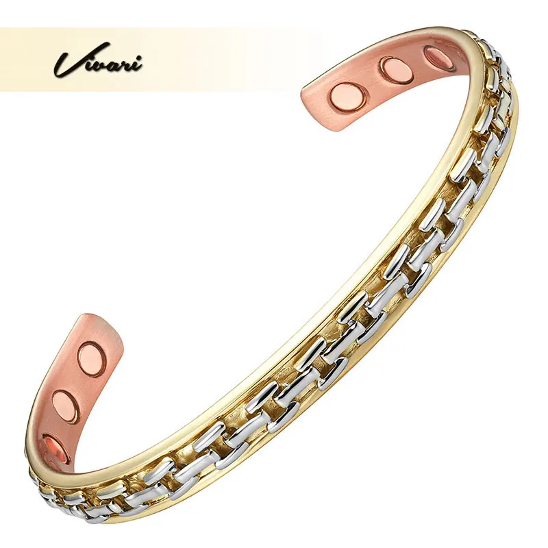 Vivari 2018 Trendy Healing Gold Plating Magnetic Bracelet for Women Jewelry Pure 100% Copper Men Bangle Wristband Gift Charm
Vivari 2018 Trendy Healing Gold Plating Magnetic Bracelet for Women Jewelry Pure 100% Copper Men Bangle Wristband Gift Charm