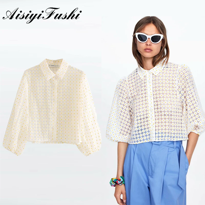 AISIYIFUSHI Women Shirts Blouses Elegant Women Floral Print Blouse Long Sleeve V-neck Tops Women Blouses White Shirt Long Hollow
AISIYIFUSHI Women Shirts Blouses Elegant Women Floral Print Blouse Long Sleeve V-neck Tops Women Blouses White Shirt Long Hollow
