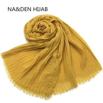 Fashion Pearls soft Scarf women Beads crinkled solid scarves winter scarf viscose shawl Elegant muslim wrap 10pcs/lot fast ship
Fashion Pearls soft Scarf women Beads crinkled solid scarves winter scarf viscose shawl Elegant muslim wrap 10pcs/lot fast ship
