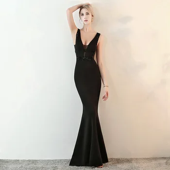 Black See Through Mesh & Cotton Deep V Neck Sleeveless Backless Long Sexy Party Night Clubwear Dress Mermaid Dresses For Women
Black See Through Mesh & Cotton Deep V Neck Sleeveless Backless Long Sexy Party Night Clubwear Dress Mermaid Dresses For Women