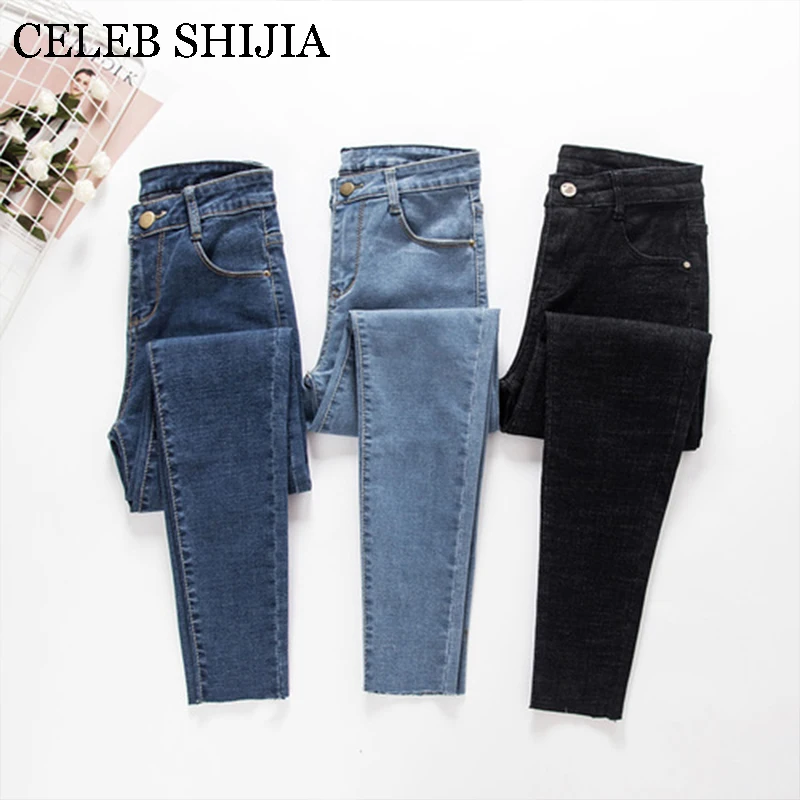 2019 Jeans woman's Denim Pants light black korean fashion elastic pencil pants for woman Donna high waist trousers ladies
2019 Jeans woman's Denim Pants light black korean fashion elastic pencil pants for woman Donna high waist trousers ladies