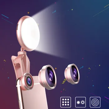 Dimmable 3 In 1 Mobile Phone Fill Light Wide Angle Macro Lens LED Light With Travel Case Photographic Lighting Advertising Light
Dimmable 3 In 1 Mobile Phone Fill Light Wide Angle Macro Lens LED Light With Travel Case Photographic Lighting Advertising Light