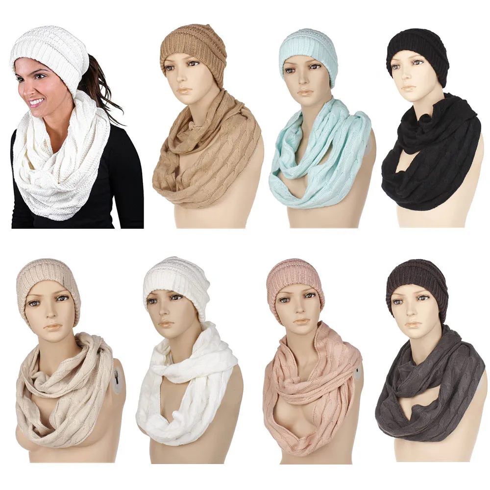 New Women Men Knit Infinity Scarf Beanie Hat Set fashion Winter Warm Scarves Hats Sets 2018
New Women Men Knit Infinity Scarf Beanie Hat Set fashion Winter Warm Scarves Hats Sets 2018