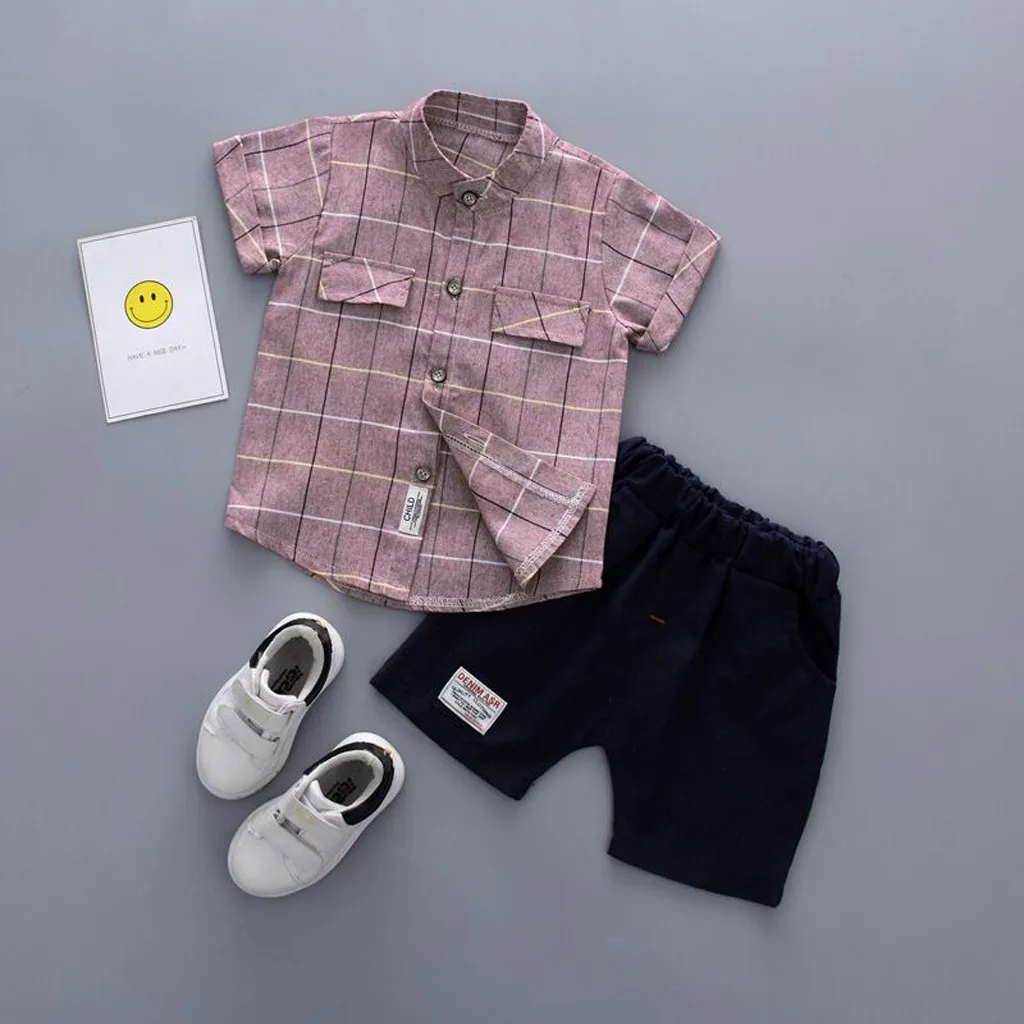 Kids Baby Boy Plaid Tops Shirt Shorts Pants Outfits Set Erkek Bebek Giyim Fashion Formal Baby Boy Summer Clothes Roupa Infantil
Kids Baby Boy Plaid Tops Shirt Shorts Pants Outfits Set Erkek Bebek Giyim Fashion Formal Baby Boy Summer Clothes Roupa Infantil