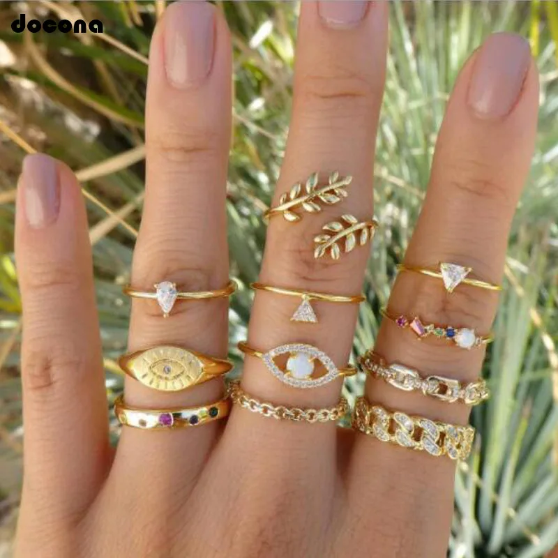 docona Simple Colorful Crystal Triangle Leaf Eye Gold Knuckle Midi Ring Set for Women Boho Geometric Finger Rings Set B05304
docona Simple Colorful Crystal Triangle Leaf Eye Gold Knuckle Midi Ring Set for Women Boho Geometric Finger Rings Set B05304
