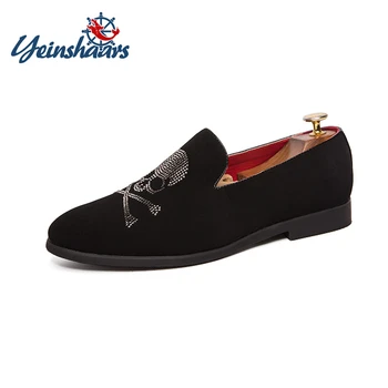 YEINSHAARS Luxury Brand Skull Men Loafers Black Diamond Rhinestones Spikes Men Shoes Seude Leather Casual Shoes Driving Shoes
YEINSHAARS Luxury Brand Skull Men Loafers Black Diamond Rhinestones Spikes Men Shoes Seude Leather Casual Shoes Driving Shoes