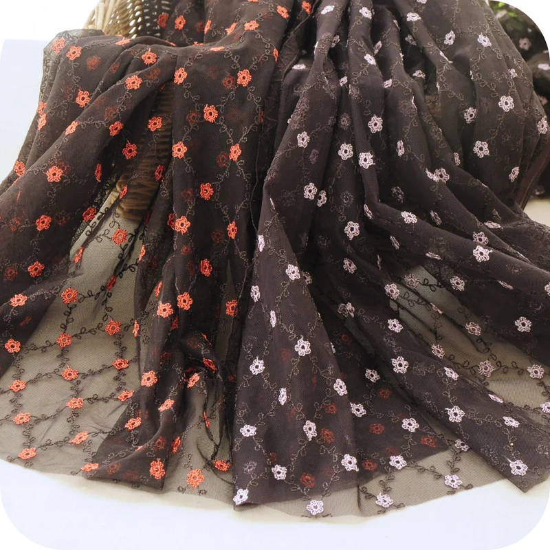 130*100cm mesh coffee color flower embroidery lace fabric thickening embroidery Material fabrics for patchwork
130*100cm mesh coffee color flower embroidery lace fabric thickening embroidery Material fabrics for patchwork