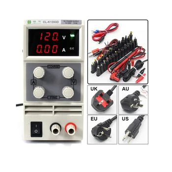 CLK1203D Adjustable High precision double LED display switch DC Power Supply protection function 120V3A 110V/220V 0.1V/0.01A EU
CLK1203D Adjustable High precision double LED display switch DC Power Supply protection function 120V3A 110V/220V 0.1V/0.01A EU