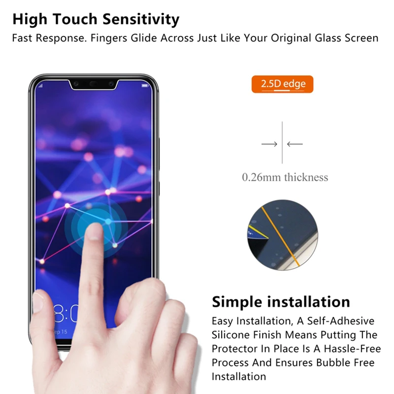 9H Tempered Glass For Huawei Mate 20 Lite Screen Protector For Huawei Mate 20 10 Lite 20 Pro Y5 Prime 2018 2.5D Protective Film (4)