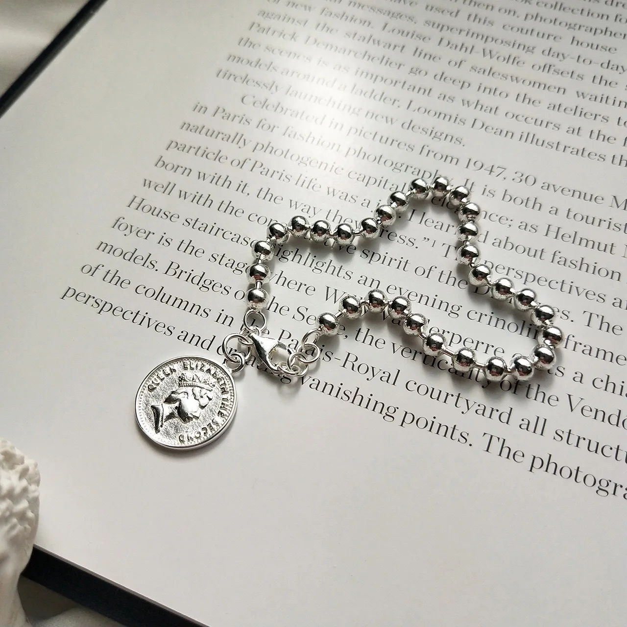 Silver Coin Bead Chain Bracelets Quality Pure Silver Wild Design Bracelets For Women Fine Jewelry Gift
Silver Coin Bead Chain Bracelets Quality Pure Silver Wild Design Bracelets For Women Fine Jewelry Gift
