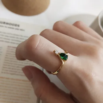 MLKENLY 100% 925 Sterling Silver Open Ring Circle Rings for Women TINS Nordic style simple green crystal drop Jewelry Bijoux
MLKENLY 100% 925 Sterling Silver Open Ring Circle Rings for Women TINS Nordic style simple green crystal drop Jewelry Bijoux
