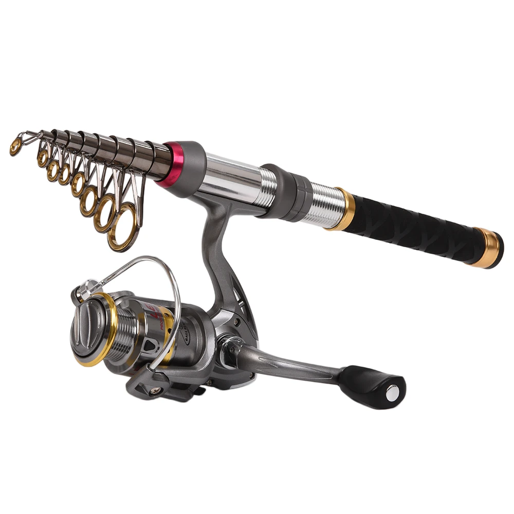 

Fishing Rod Reel Combo Set 1.3M / 1.5M / 1.8M / 2.4M Carbon Fiber Telescopic Fishing Pole Spinning Reels with Carrier Bag