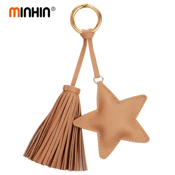 MINHIN Lovely Key Chain Accessories Women Tassel Key Ring Leather Stars Design Car Keychain Jewelry Charm Bag Pendants
MINHIN Lovely Key Chain Accessories Women Tassel Key Ring Leather Stars Design Car Keychain Jewelry Charm Bag Pendants