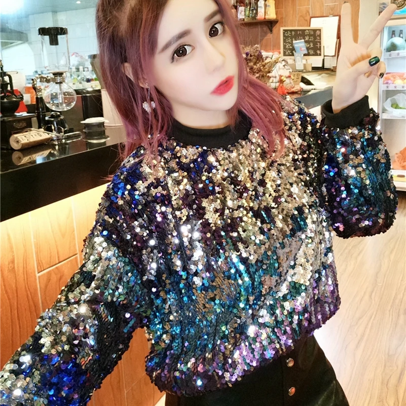 SexeMara fashion Spring and autumn The New Heavy work Sequin Long sleeve Round neck Sleeve Sweatshirt Free shipping
SexeMara fashion Spring and autumn The New Heavy work Sequin Long sleeve Round neck Sleeve Sweatshirt Free shipping