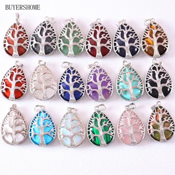 25x40MM Tree of life Water Drop Necklace Pendant Natural Stone Bead Carnelian Crystal Tigers Eye Howlite 10Pcs
25x40MM Tree of life Water Drop Necklace Pendant Natural Stone Bead Carnelian Crystal Tigers Eye Howlite 10Pcs