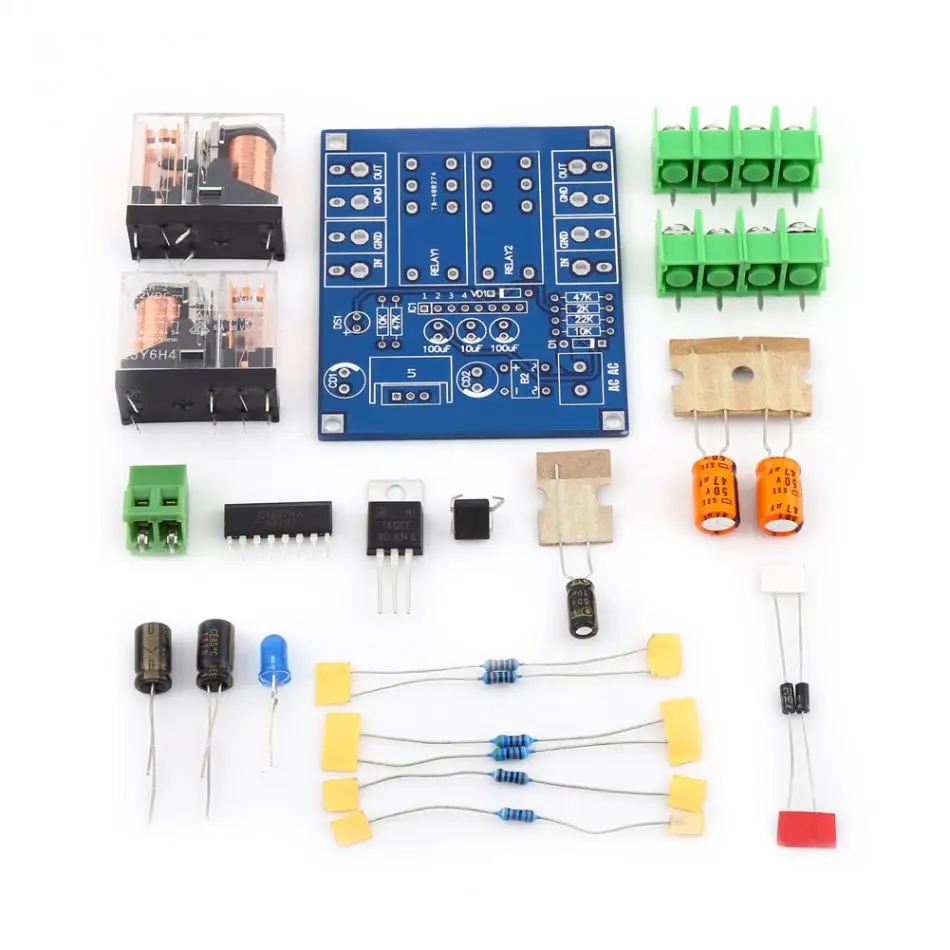AC 12-24V Dual Relay Voltage Regulator Speaker Protection Board Module DIY Kit Audio Speaker Protection Circuit
AC 12-24V Dual Relay Voltage Regulator Speaker Protection Board Module DIY Kit Audio Speaker Protection Circuit