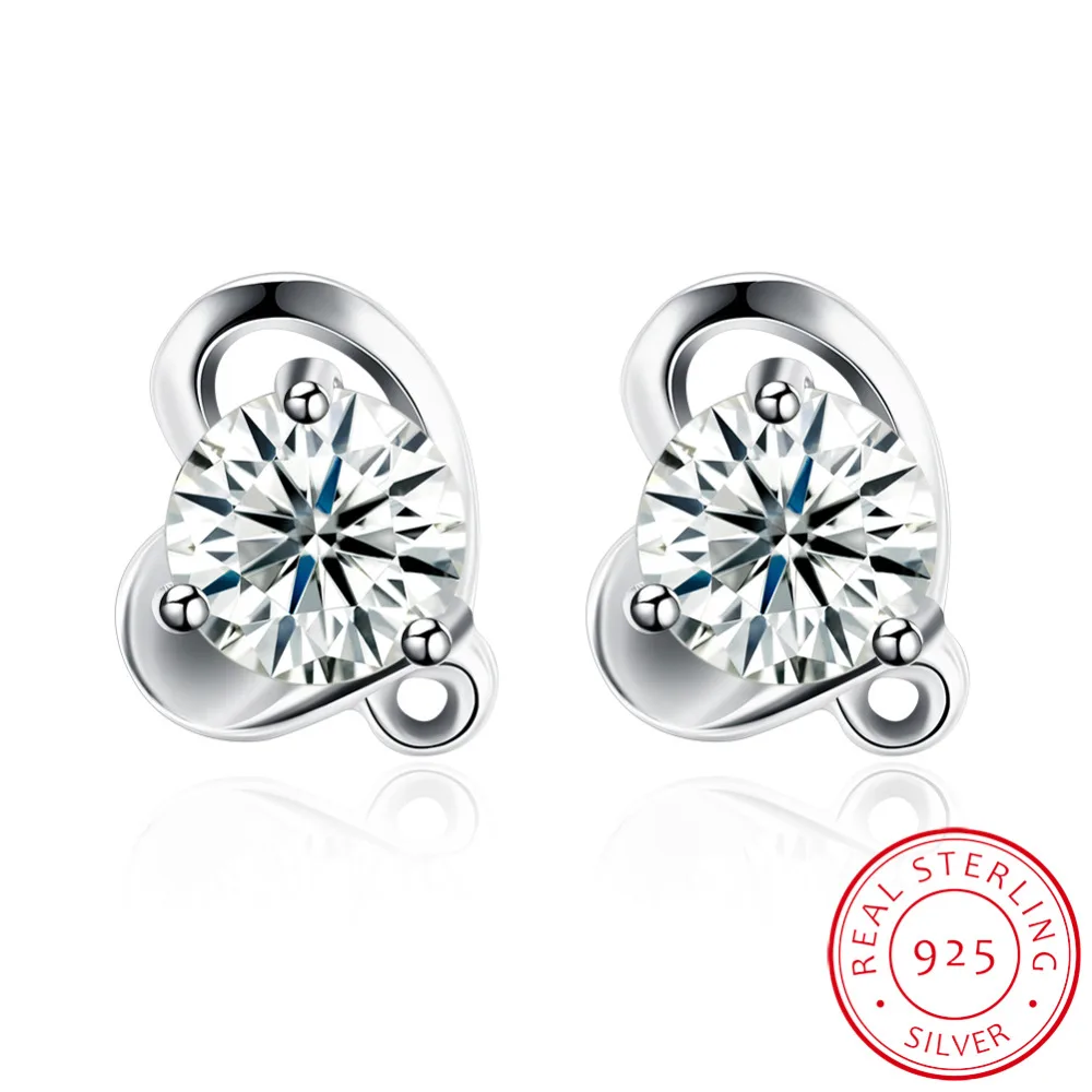It is silver certificate!100% Sterling 925 Silver earrings for women heart crystal stud earings fashion jewelry brincos E0066
It is silver certificate!100% Sterling 925 Silver earrings for women heart crystal stud earings fashion jewelry brincos E0066