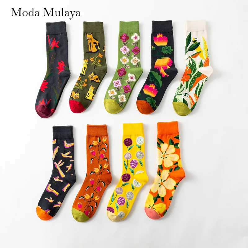 New Arrival Men's Happy Socks Brand Trend 100% Cotton Novelty Crew Funny Socks Men Street Wear Flower Birds Print Socks for Men
New Arrival Men's Happy Socks Brand Trend 100% Cotton Novelty Crew Funny Socks Men Street Wear Flower Birds Print Socks for Men